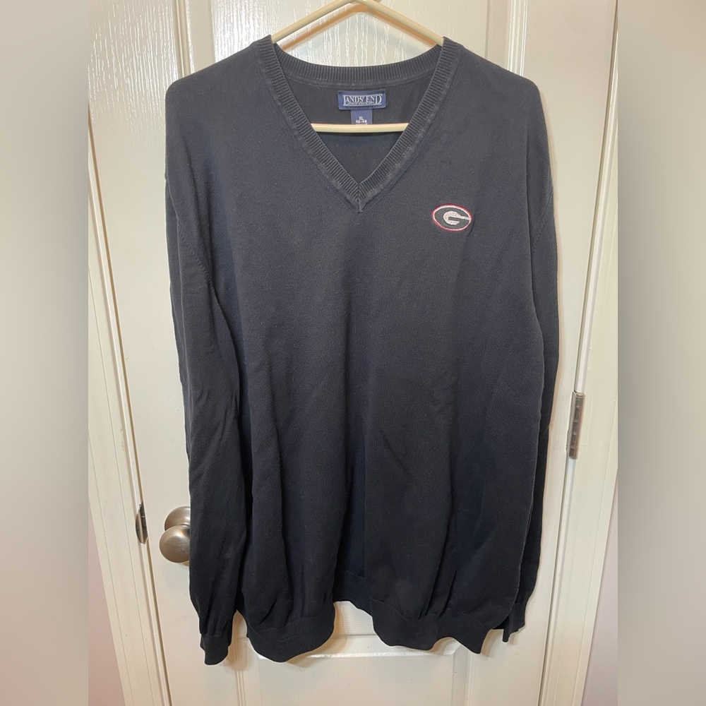 Lands’ End Black Georgia V-Neck Sweater
